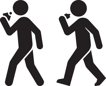 Person using inhaler icon vector illustration.