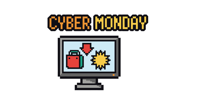 Pixel art computer screen display.
