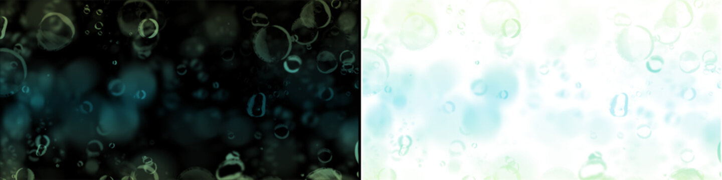 Abstract underwater bubbles floating on dark and transparent background for creative liquid visual design effects.