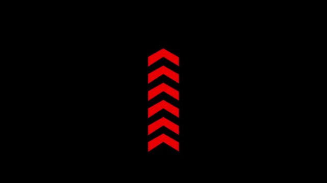 Red color up arrow icon animation on white background .red up Arrow Icon Animation with Transparent Alpha Channel