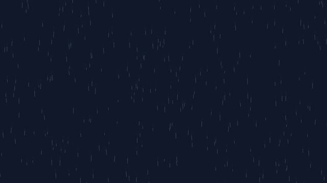 Heavy Rain Falling Animation On Dark Blue Background Continuous Droplets For Weather Effects And Moody Atmospheric Overlays