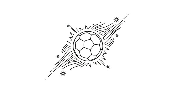 Soccer Ball in Motion Fast Speed.
