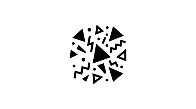 Geometric shapes in a circular pattern.
