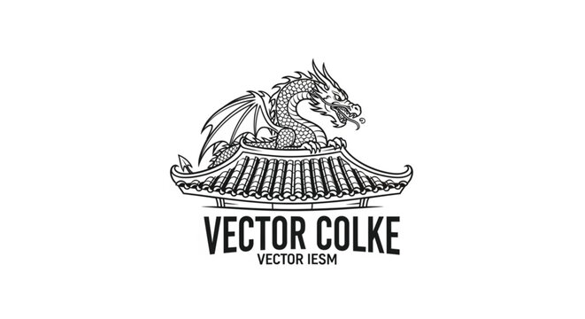 Vector illustration of dragon logo.