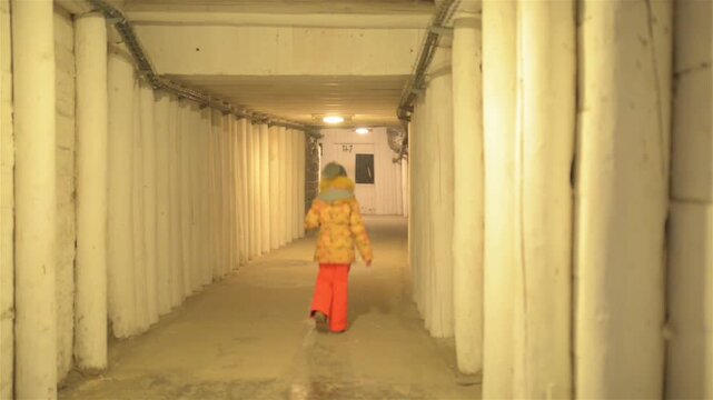 Little girl goes on Wieliczka Salt Mine, Krakow
