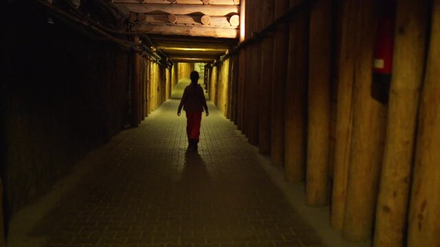 Little girl goes on Wieliczka Salt Mine, Krakow