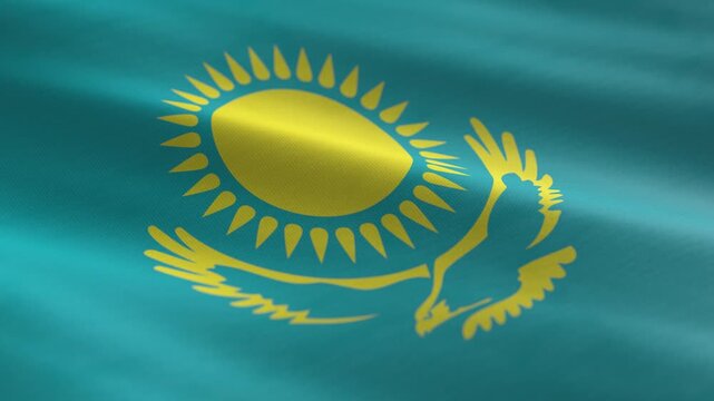 Kazakhstan - waving flag loop