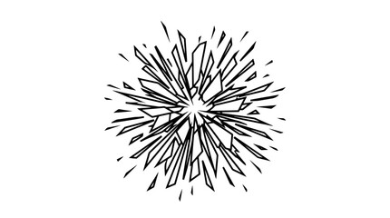 Fototapeta premium A black and white illustration of an explosion or burst of energy.