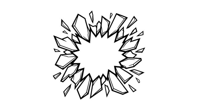 Shattered glass explosion effect illustration.