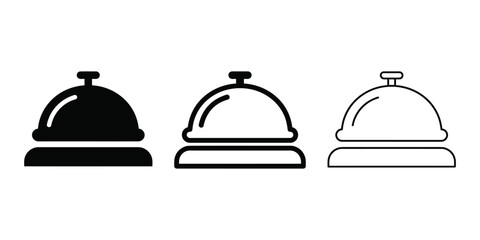 Desk bell icon silhouette vector outline and line art © MD
