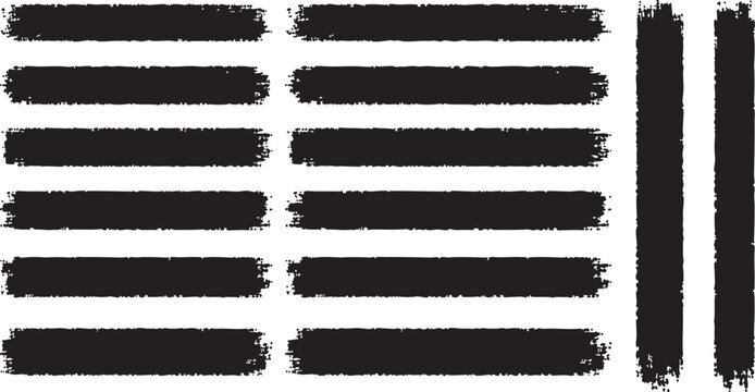 Black brush stroke rectangles on white background