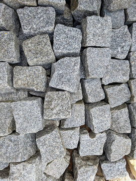 Granite Cobblestone Blocks Stone Texture Background Pavement Construction Material Pattern