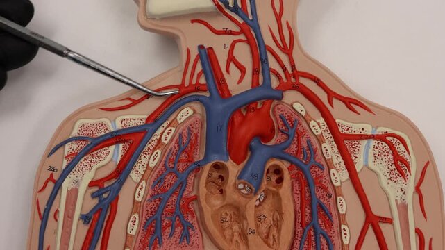 Following Major Branches Of The Aortic Arch On Model
