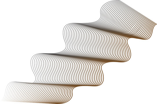 A stack of white papers with wavy edges arranged in a staggered formation on a plain surface viewed from a low angle.