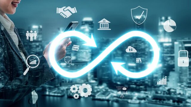 Infinity concept, limitless business potential, innovation opportunities, forward-thinking strategy, and embracing endless possibilities for creative growth and future development. Muxer