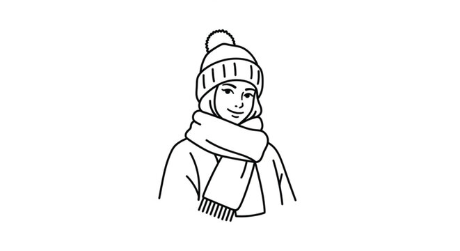 Woman Wearing Winter Clothing Accessories Outdoors.