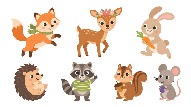 Premium Woodland Nursery Illustration Bundle for Baby Products, Children's Branding and Educational Design Vector Pack