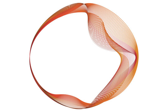 Vector abstract circles lines wavy in round frame colorful spectrum light isolated on black background with empty space for text in concept technology, digital. vector illustration