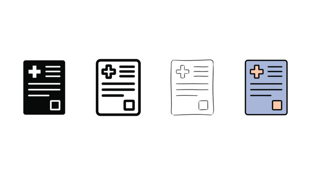 Medical identification card healthcare icon editable stroke vector