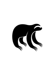 Obraz premium Black silhouette of a sloth standing on all fours 