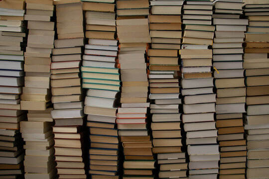 stack of old books