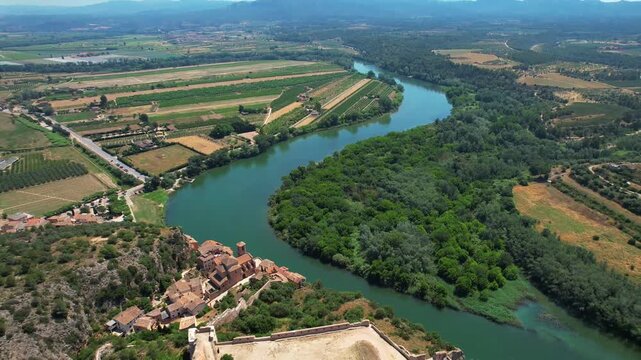 Aerial view from Miravet Castle