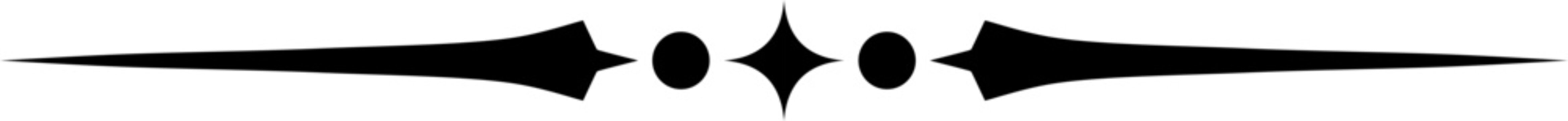Sharp tapered star page divider, Geometric dot line text separator border, Minimalist modern horizontal accent element