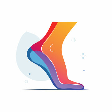 Abstract Human Foot Anatomy Illustration