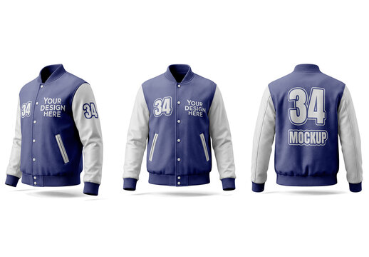 Varsity Bomber Jacket Mockup