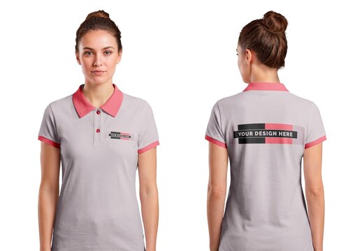 Women Casual Polo T Shirt Studio Mockup