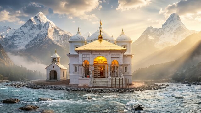 Sacred Gangotri Dham and the Bhagirathi River Source