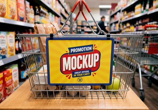 Market Shopping Basket Mockup