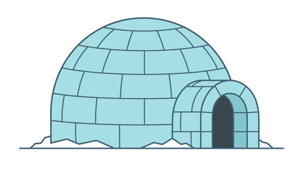 Traditional arctic igloo made of blue ice blocks. © Stephanie