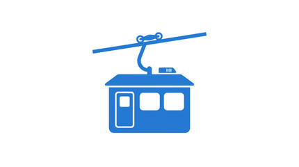 Blue cable car gondola for mountain transportation. © Yusuf