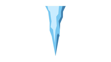 Single blue frozen icicle hanging on white background. © Yusuf