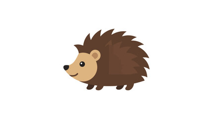 Cute brown hedgehog cartoon character isolated on white background. © veronica