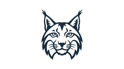 Fototapeta premium Stylized lynx head illustration on white background.