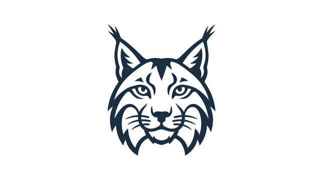 Stylized lynx head illustration on white background.