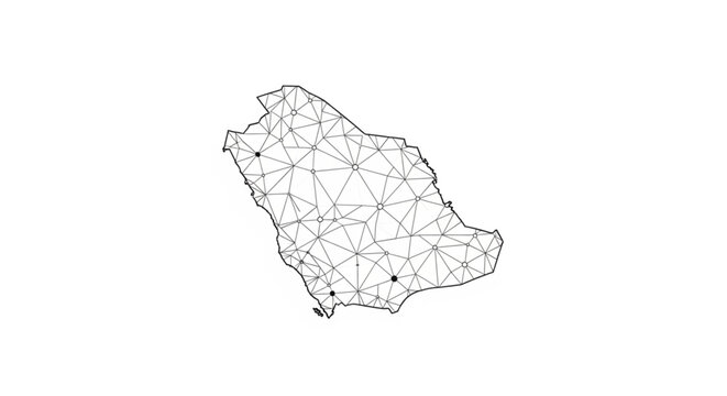 Saudi Arabia Map Outline Vector.