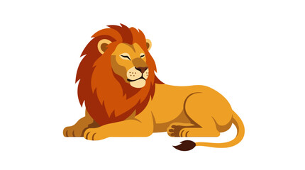 Majestic lion resting calmly isolated on a white background. © veronica