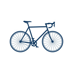 Fototapeta premium Road Bicycle Silhouette Against White Background Minimalist Line Art