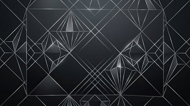 Black 3D Faceted Geometric Crystal Background