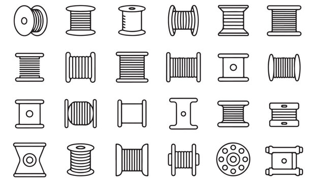 Cable Storage and Wire Spool Symbols for Electrical Engineering