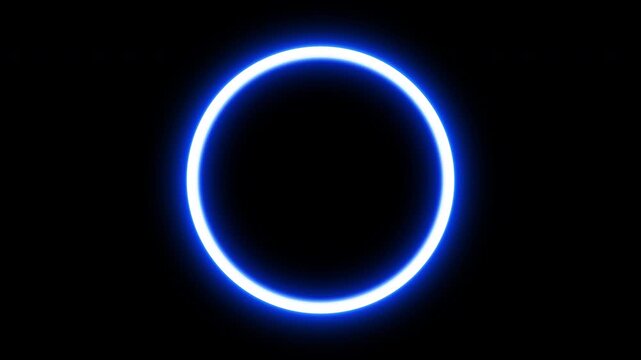 Blue Simple Energy Ring Animation on Transparent Background