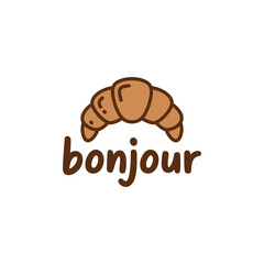 Croissant illustration with text on a white background © HABIBULLA