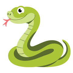 Snake emoji vector illustration isolated on white background, ideal for reptile themes, wildlife graphics, animal icons and cartoon nature designs.