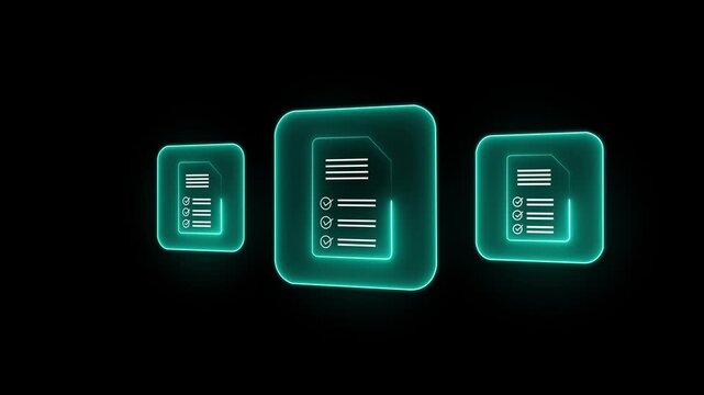 Digital checklist and approval workflow showing business document concept on the transparent background. Motion graphics of process optimization, and quality verification with high efficiency.4k video
