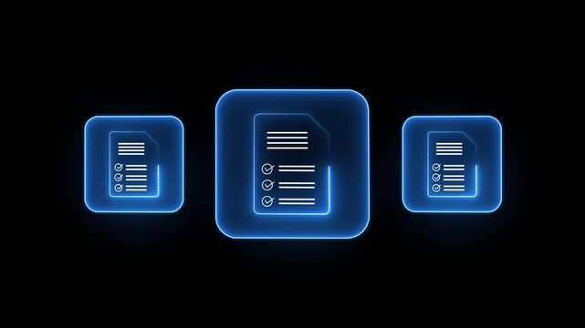 Digital checklist and approval workflow showing business document concept on the transparent background. Motion graphics of process optimization, and quality verification with high efficiency.4k video
