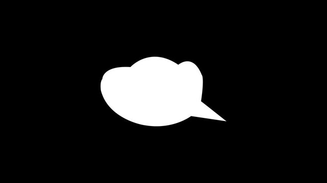 speech bubble motion icon. Animated icon of a simple blue speech bubble for text message communication and chat.4k motion video animation.