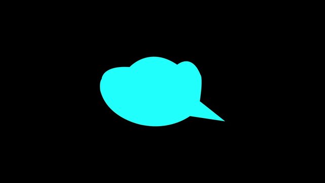 speech bubble motion icon. Animated icon of a simple blue speech bubble for text message communication and chat.4k motion video animation.